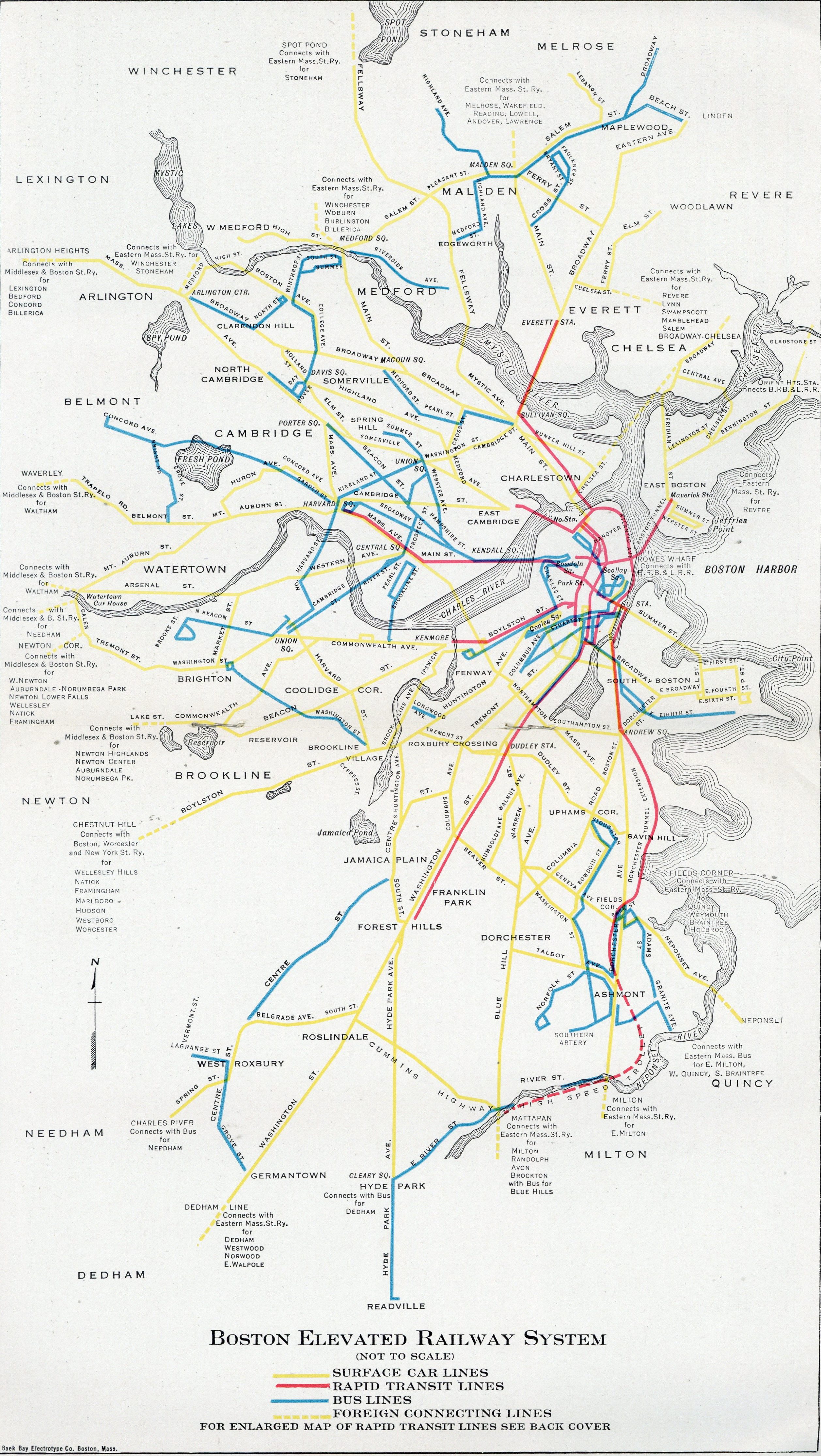 Image for boston elevated map 1930 1