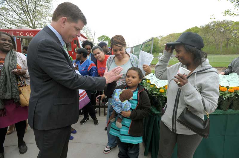 Image for mayor martin walsh spoke to mattapan residents during a neighborhood coffee hour 