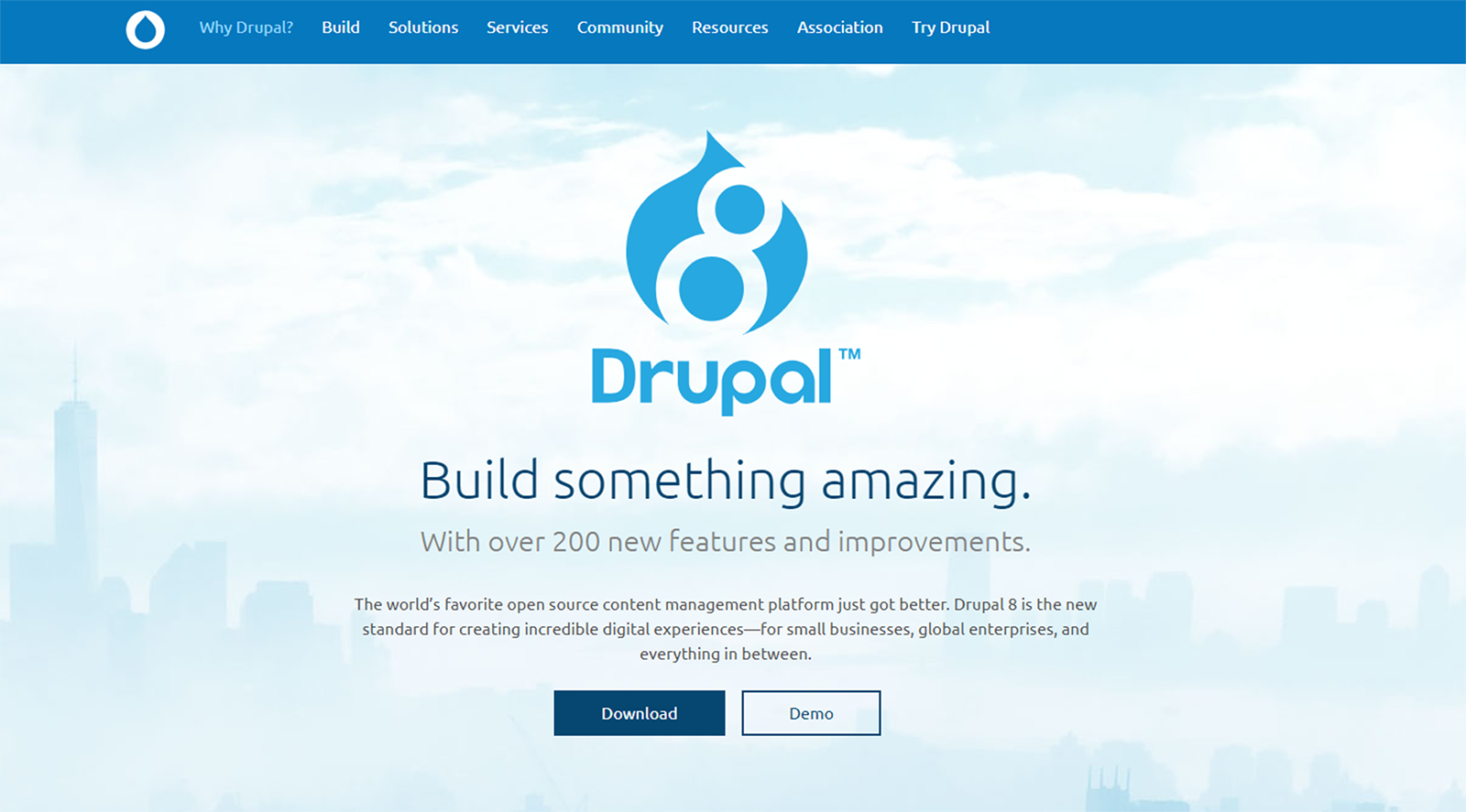 Image for a screenshot of the drupal 8 website