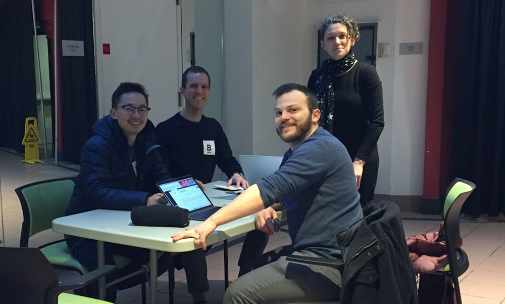 Image for general assembly team members (left to right) weinan li, matt weston, rick aborn, and elle troeger 