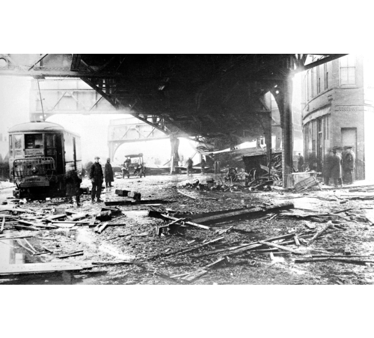 Image for molasses flood destruction and cleanup, january 20, 1919 (ber photograph collection, 9800 018, boston city archives)