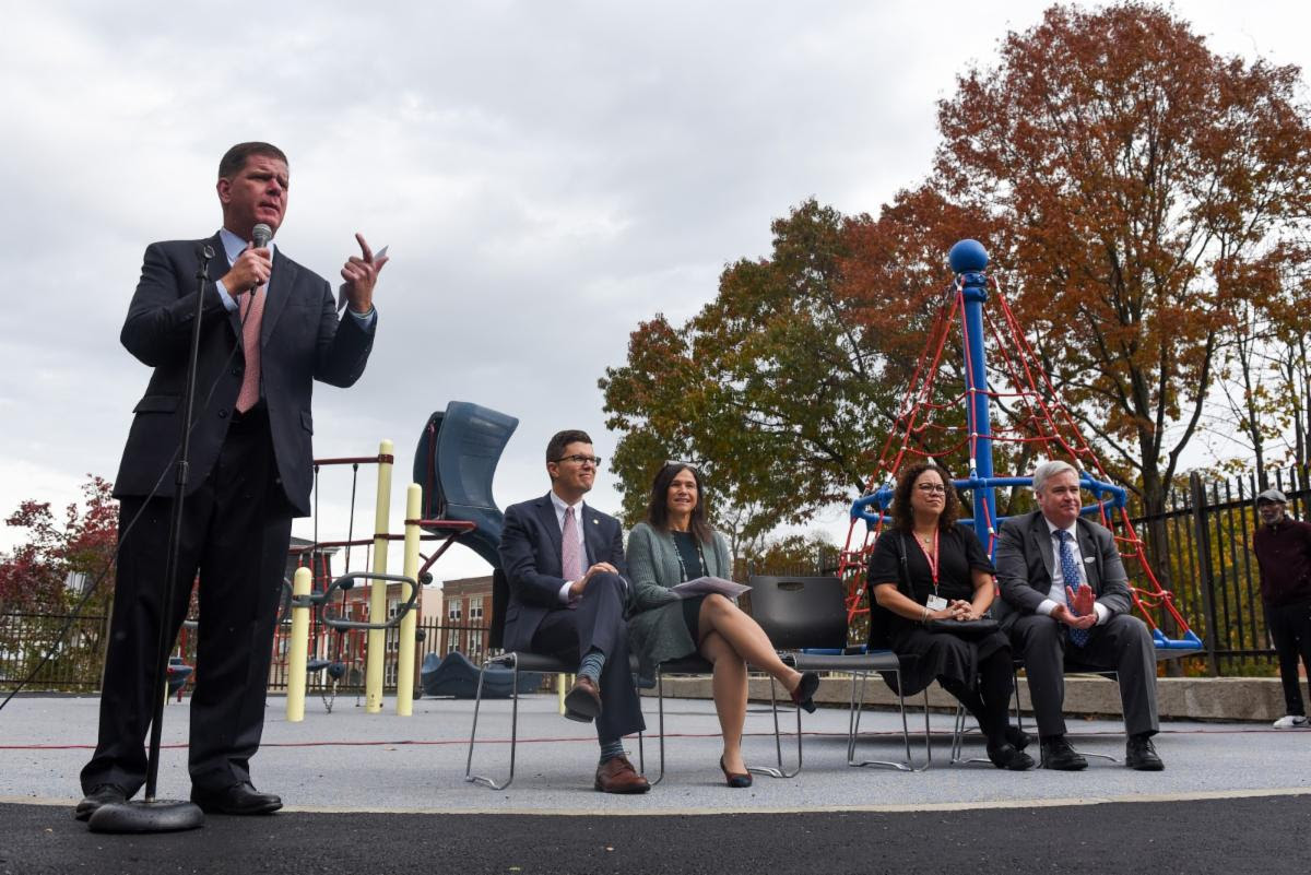 Image for higginson school playground celebration