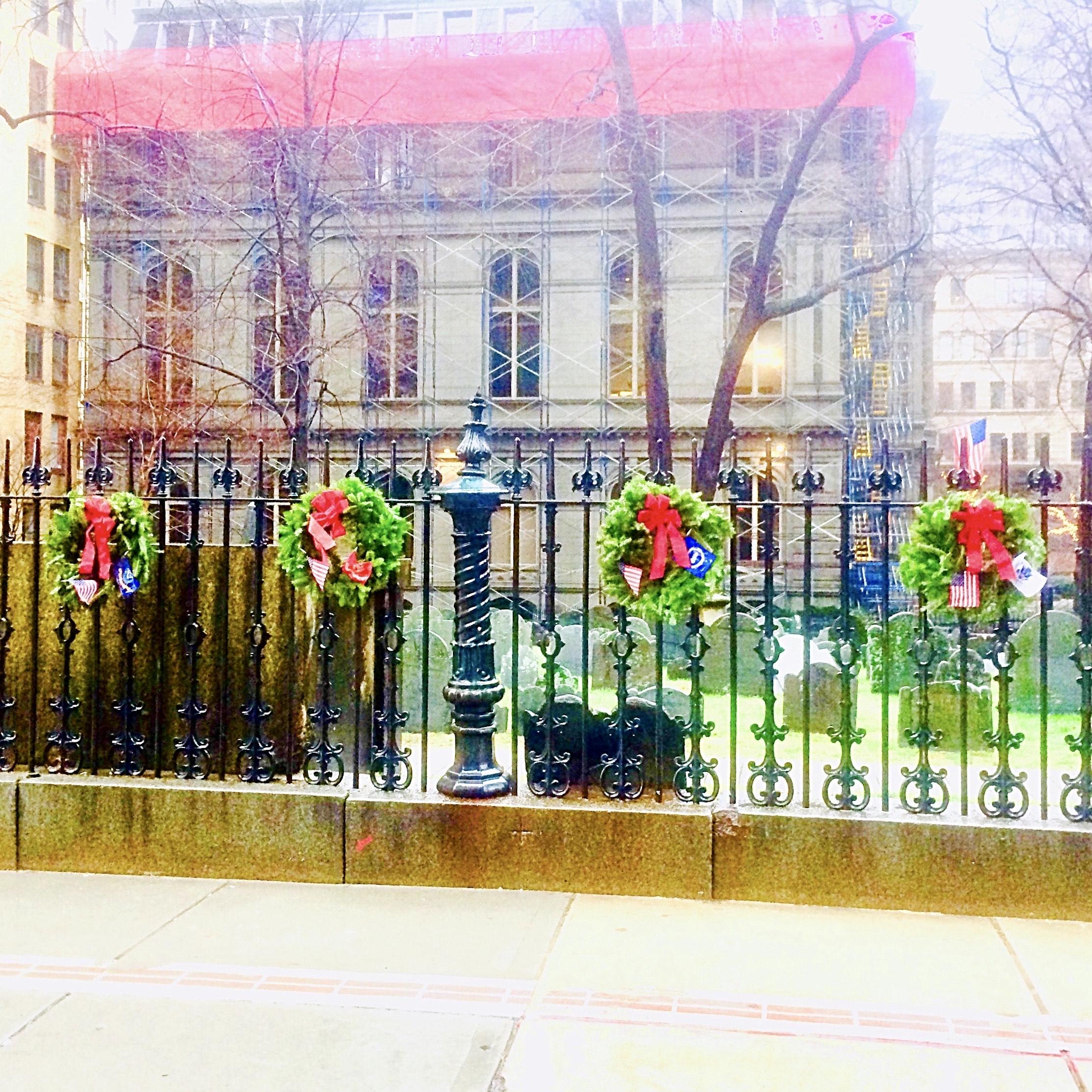 Wreaths at Granary Burying Ground