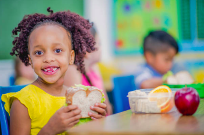 A child eating healthy