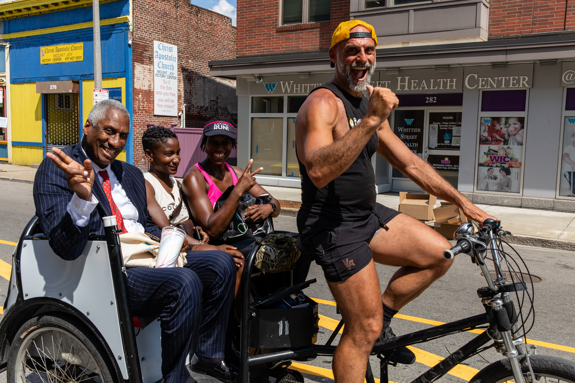 Residents getting a bike ride at an Open House Boston event