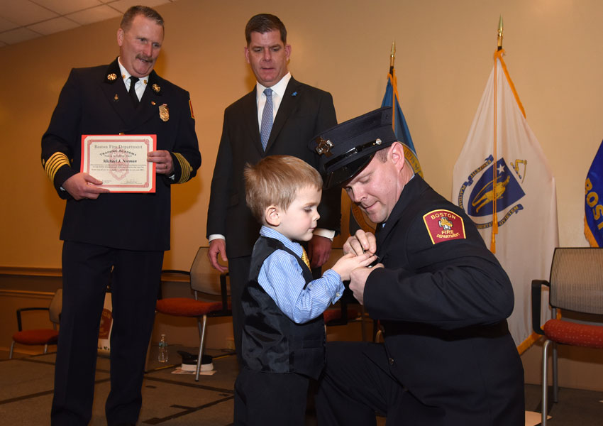 Image for  mayor walsh and fire department commissioner joseph finn