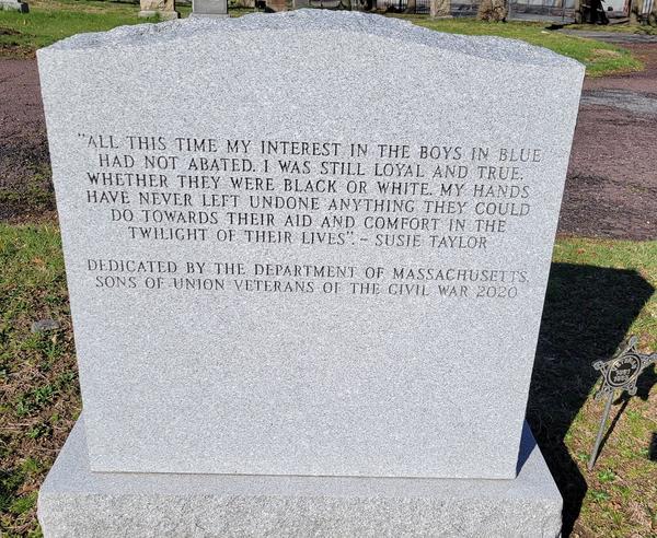 Back of the Susie Baker King Taylor memorial