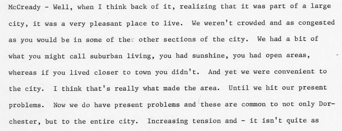 Dorchester Oral History 12