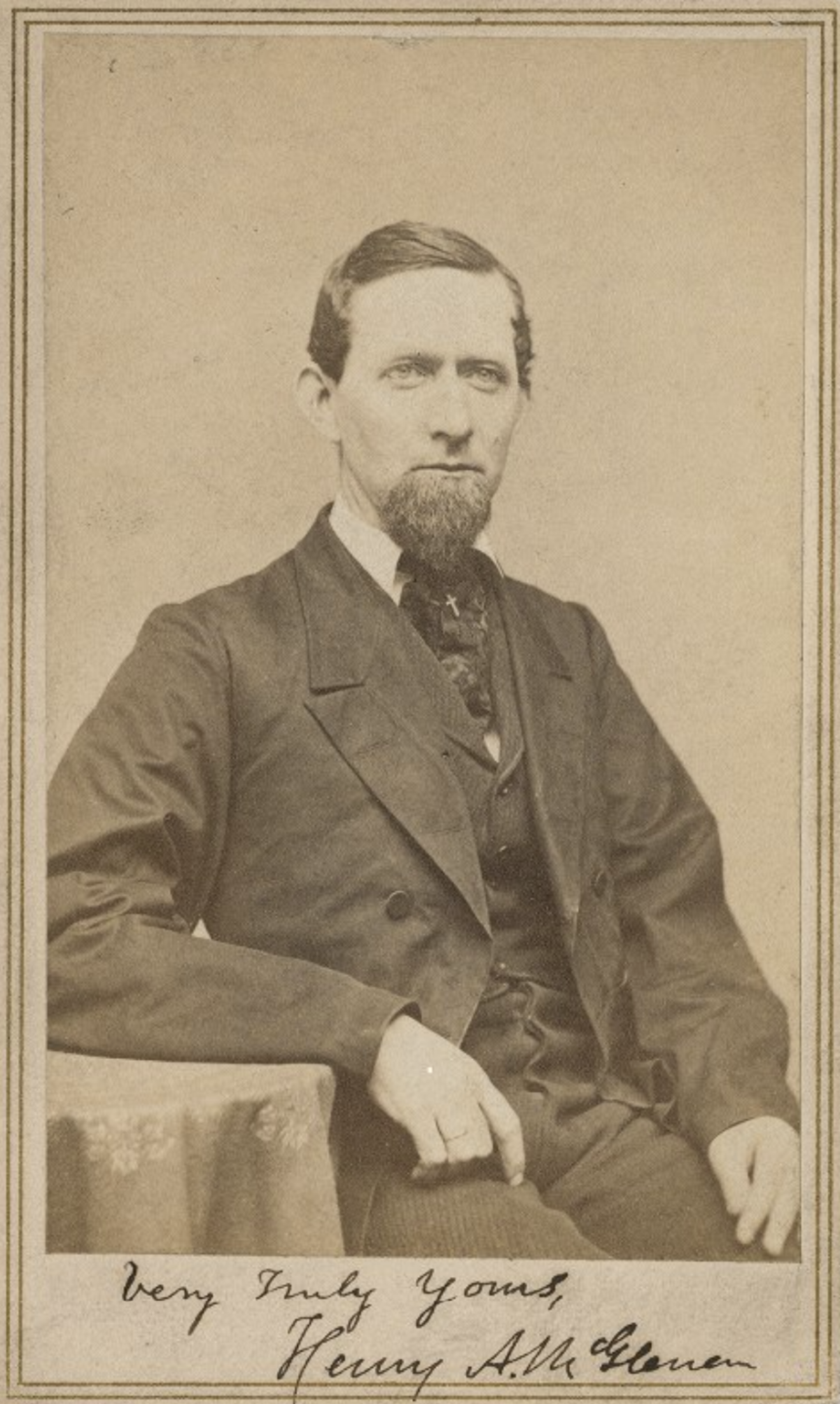 1858 Carte de Visite of Henry McGlenen (from Boston Athenaeum)