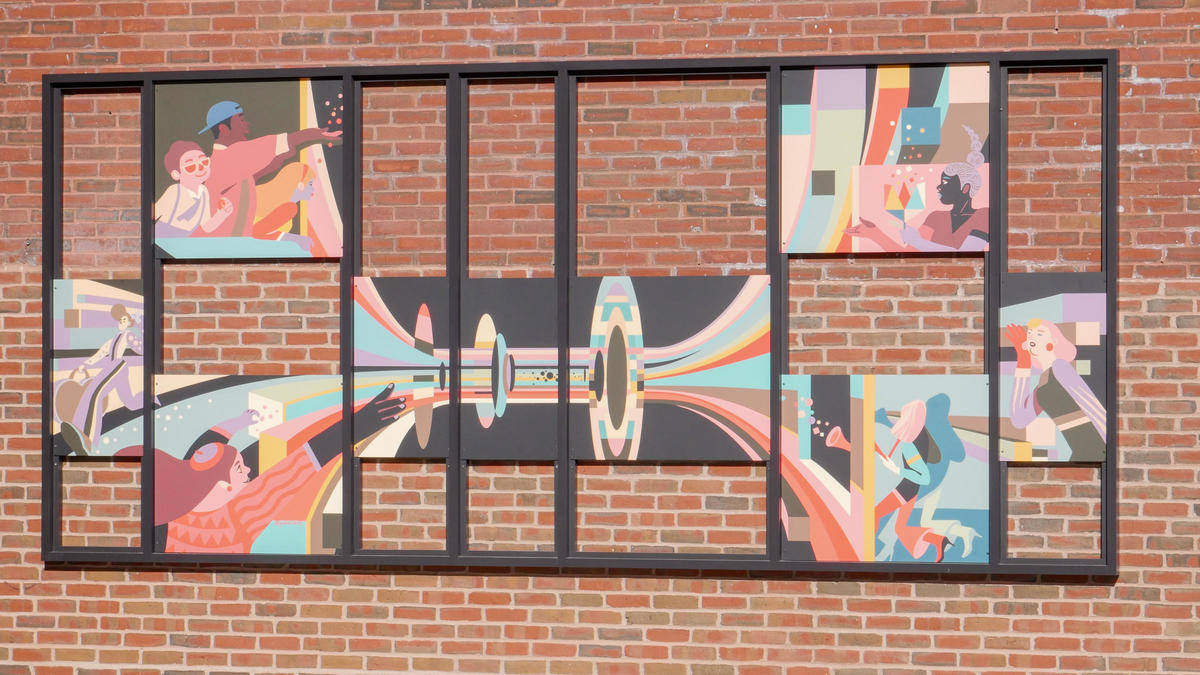 Civic pavilion graphics