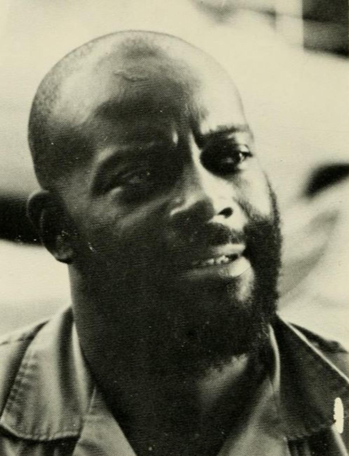 Black and white photographic portrait of Mel King from 1975.